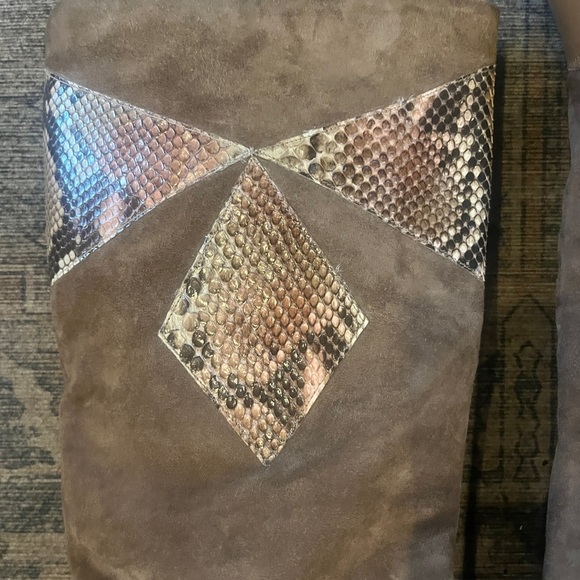 Vintage Brown Leather and Suede  Boots Sz 8 - Picture 4 of 14